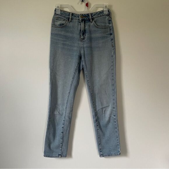 PacSun High Rise Straight Mom Jeans size 23 Blue Minimalist Y2K Early 2000s Pant - Picture 1 of 11